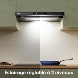 CIARRA CBCB6909A Classe A+ Hotte Télescopique Encastrable 60 cm 600 m³/h, Commande Tactile, 3 Vitesses, Recyclage & Evacuation, 