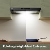 CIARRA CBCB6909A Classe A+ Hotte Télescopique Encastrable 60 cm 600 m³/h, Commande Tactile, 3 Vitesses, Recyclage & Evacuation, 