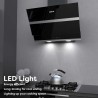 CIARRA CBCB6736N Class A++ Hotte Aspirante 60cm 650 m³/h - Hotte Inclinée - 4 Vitesses - 2 Niveaux de Luminosité LED Dimmable - 