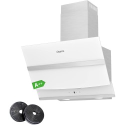 CIARRA CBCW6736N Hotte Aspirante Inclinée 60cm 750 m³/h - Hotte Tactile Class A - Filtre à Charbon Inclus - 3 Vitesses d’évacuat