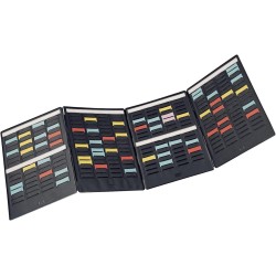 Nobo - Mini Planning à Fiches T, Portable, 17 Colonnes & 16 Fentes, Indice 1.5, Fiches T Multicolores Incluses, 3084200