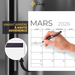 Finoly Calendrier Frigo Juillet 25 Décembre 26 (18 Mois) A4 | Calendrier Magnetique Frigo | Planning Frigo Mensuel Magnetique Fa