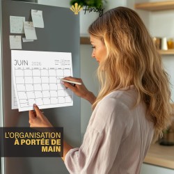 Finoly Calendrier Frigo Juillet 25 Décembre 26 (18 Mois) A4 | Calendrier Magnetique Frigo | Planning Frigo Mensuel Magnetique Fa