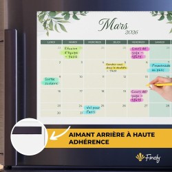 Finoly Calendrier Frigo Juillet 25 Décembre 26 | Calendrier Magnetique Frigo 2025 2026 | Magnetique Mensuel Planificateur Famili