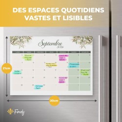 Finoly Calendrier Frigo Juillet 25 Décembre 26 | Calendrier Magnetique Frigo 2025 2026 | Magnetique Mensuel Planificateur Famili