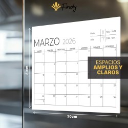 Finoly Calendrier Frigo Janvier 25 Juin 26 (18 Mois) en Espagnol | Calendrier Magnetique Frigo 2025 2026