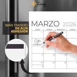 Finoly Calendrier Frigo Janvier 25 Juin 26 (18 Mois) en Espagnol | Calendrier Magnetique Frigo 2025 2026