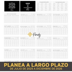Finoly Calendrier Frigo Janvier 25 Juin 26 (18 Mois) en Espagnol | Calendrier Magnetique Frigo 2025 2026