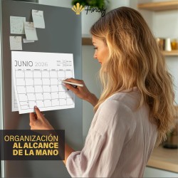 Finoly Calendrier Frigo Janvier 25 Juin 26 (18 Mois) en Espagnol | Calendrier Magnetique Frigo 2025 2026