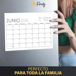 Finoly Calendrier Frigo Janvier 25 Juin 26 (18 Mois) en Espagnol | Calendrier Magnetique Frigo 2025 2026