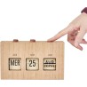 HOME DECO FACTORY - HD0094 Calendrier Flip Flap en Bois Brut, Élément Décoratif Fonctionnel pour Salon ou Bureau, Dimensions 30x