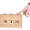 HOME DECO FACTORY - HD0094 Calendrier Flip Flap en Bois Brut, Élément Décoratif Fonctionnel pour Salon ou Bureau, Dimensions 30x