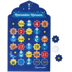 HOME DECO FACTORY, HD0036, Calendrier Ramadan 30 Jours 28x50 cm-Décoration Festive colorée et Moderne, réutilisable, idéal pour 