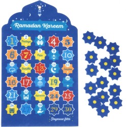 HOME DECO FACTORY, HD0036, Calendrier Ramadan 30 Jours 28x50 cm-Décoration Festive colorée et Moderne, réutilisable, idéal pour 