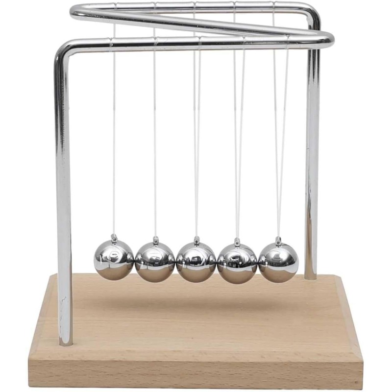HOME DECO FACTORY, HD0378, Pendule de Newton H15 cm - Objet décoratif éducatif, Design Minimaliste, mouvements hypnotisants, Cad