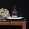HOME DECO FACTORY - HD0384 Verre Tempête H17 cm, Objet Déco Élégant et Fonctionnel, Baromètre avec Cristaux, Socle en Bois, Inté