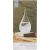 HOME DECO FACTORY - HD0384 Verre Tempête H17 cm, Objet Déco Élégant et Fonctionnel, Baromètre avec Cristaux, Socle en Bois, Inté