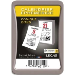 LECAS - 1 Bloc Ephémeride à Coller - Comique - Janvier 2026 à Décembre 2026 - Format 60 x 90 mm