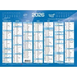 Quo Vadis - 1 Calendrier de Banque Bleu - Janvier 2026 à Décembre 2026 - Format 13,5 x 18 cm