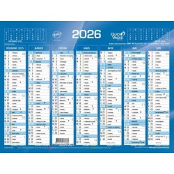 Quo Vadis - 1 Calendrier de Banque Bleu - Janvier 2026 à Décembre 2026 - Format 13,5 x 18 cm