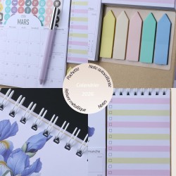 Calendrier de Bureau 2026, Mensuel Planificateur avec les Jours Fériés Français, les Mini-notes, Calendriers avec Pochette Organ