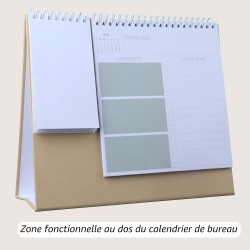 Calendrier de Bureau 2026, Mensuel Planificateur avec les Jours Fériés Français, les Mini-notes, Calendriers avec Pochette Organ