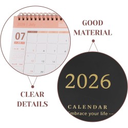 Didiseaon Calendrier De Bureau 2025-2026 : Petit Calendrier De Bureau De Juillet 2025 À Décembre 2026 Planificateur Mensuel À Ra