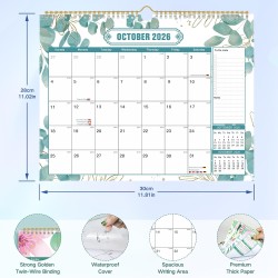 ZEEYUAN Calendrier Mural 2026–2027 18 Mois Calendrier Mensuel 2026 Calendrier Familial Janvier 2026 à juin 2027 avec Vacances 28