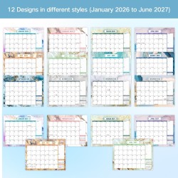ZEEYUAN Calendrier Mural 2026–2027 18 Mois Calendrier Mensuel 2026 Calendrier Familial Janvier 2026 à juin 2027 avec Vacances 28