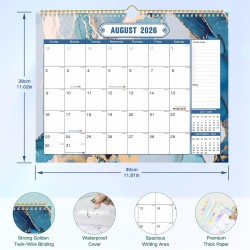 ZEEYUAN Calendrier Mural 2026–2027 18 Mois Calendrier Mensuel 2026 Calendrier Familial Janvier 2026 à juin 2027 avec Vacances 28