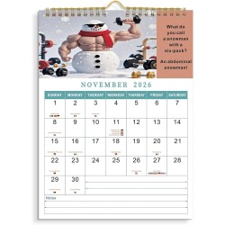 ZEEYUAN Calendrier Mural 2026 amusant avec des phrases amusantes Calendrier Mensuel A4 couvrant toute l'année de janvier à décem