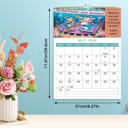ZEEYUAN Calendrier Mural 2026 amusant avec des phrases amusantes Calendrier Mensuel A4 couvrant toute l'année de janvier à décem