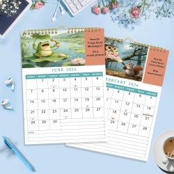 ZEEYUAN Calendrier Mural 2026 amusant avec des phrases amusantes Calendrier Mensuel A4 couvrant toute l'année de janvier à décem