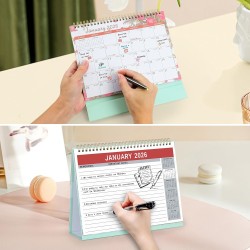 ZEEYUAN Calendrier de bureau 2026-2027 à rabat debout avec blocs-notes mensuels 24 mois