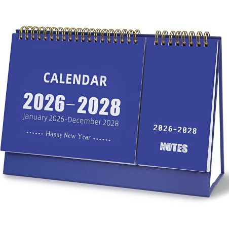 ZEEYUAN Calendrier de bureau mensuel 2026-2028 de janvier 2026 à décembre 2028, calendrier à rabat sur 36 mois avec papier épais