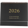 NUOBESTY Mini Calendrier 2026 De Bureau Noir Avec Support Debout Papier ÉPais Pour Maison Bureau Et ÉCole Planificateur Mensuel 