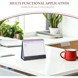 NUOBESTY Mini Calendrier 2026 De Bureau Noir Avec Support Debout Papier ÉPais Pour Maison Bureau Et ÉCole Planificateur Mensuel 