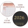 NUOBESTY Mini Calendrier 2026 De Bureau Noir Avec Support Debout Papier ÉPais Pour Maison Bureau Et ÉCole Planificateur Mensuel 