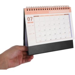 NUOBESTY Mini Calendrier 2026 De Bureau Noir Avec Support Debout Papier ÉPais Pour Maison Bureau Et ÉCole Planificateur Mensuel 