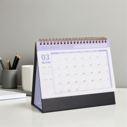 NUOBESTY Mini Calendrier 2026 De Bureau Noir Avec Support Debout Papier ÉPais Pour Maison Bureau Et ÉCole Planificateur Mensuel 