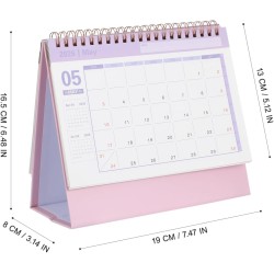 NUOBESTY Calendrier 2026 Rose Bureau Organiseur De Bureau Minimaliste Avec Support Calendrier De Table Pratique Pour Maison Et P