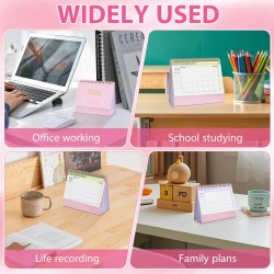 NUOBESTY Calendrier 2026 Rose Bureau Organiseur De Bureau Minimaliste Avec Support Calendrier De Table Pratique Pour Maison Et P