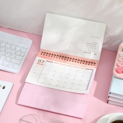 NUOBESTY Calendrier 2026 Rose Bureau Organiseur De Bureau Minimaliste Avec Support Calendrier De Table Pratique Pour Maison Et P