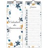 Calendrier perpetuel anniversaire mural francais pour famille, bureau, enfant (bleu)