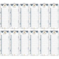 Calendrier perpetuel anniversaire mural francais pour famille, bureau, enfant (bleu)