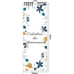 Calendrier perpetuel anniversaire mural francais pour famille, bureau, enfant (bleu)