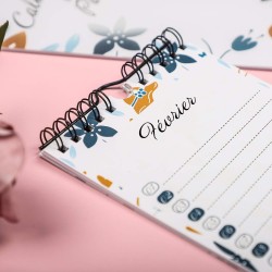 Calendrier perpetuel anniversaire mural francais pour famille, bureau, enfant (bleu)