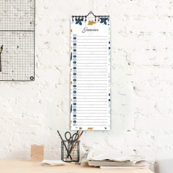 Calendrier perpetuel anniversaire mural francais pour famille, bureau, enfant (bleu)