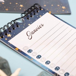 Calendrier Perpetuel Anniversaire Mural Francais pour Famille, Bureau, Enfant (Starry)