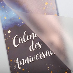 Calendrier Perpetuel Anniversaire Mural Francais pour Famille, Bureau, Enfant (Starry)